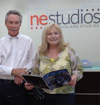 New England Studios Business Manager Gary Crossen and Carol Patton checking out the studios newest tenant – The Hamelins, a Netflix TV Series in house for ten episodes through the end of the year that will air/stream in 2019. Photo by Dennis Serpone